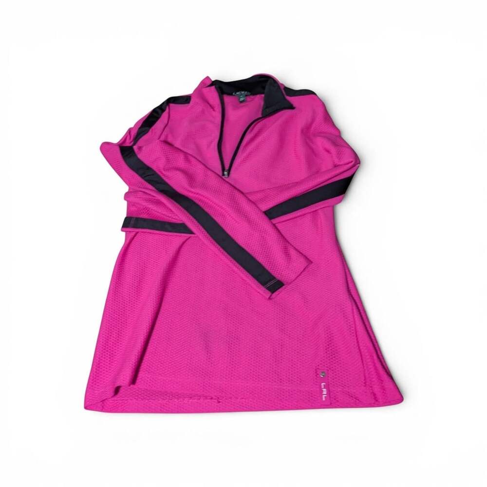 Lauren Active Ralph Lauren Women's Hot Pink and Black 1/4 Zip Athletic Pullover